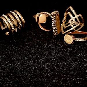 💎 2 for $10 💎 5 Used Gold toned & plated Rings w/ sim Stones & Druzy